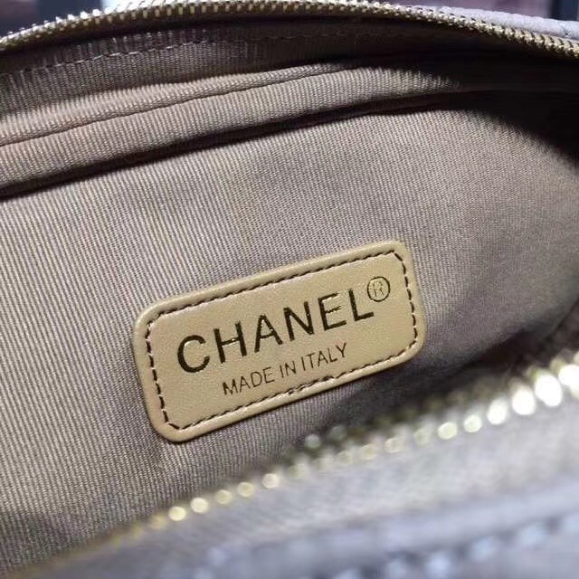 Chanel camera case 8695 Grained Calfskin & Gold-Tone Metal grey