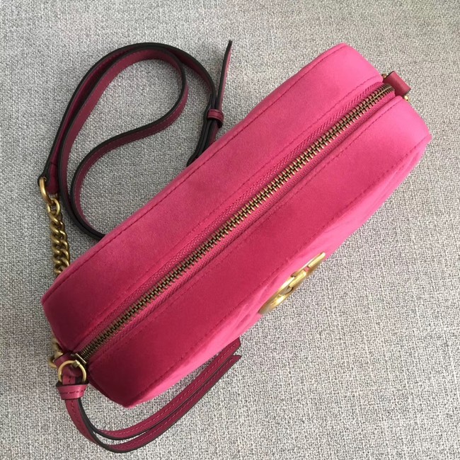 Gucci GG Marmont velvet small shoulder bag 447632 rose