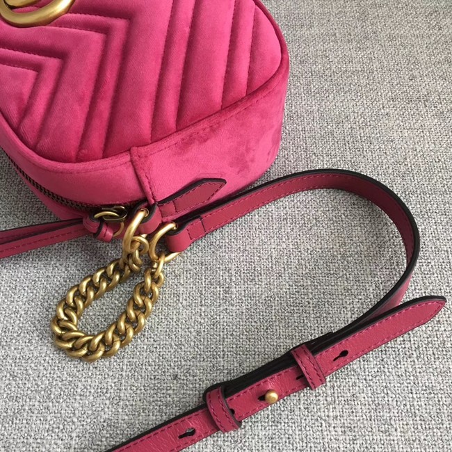 Gucci GG Marmont velvet small shoulder bag 447632 rose
