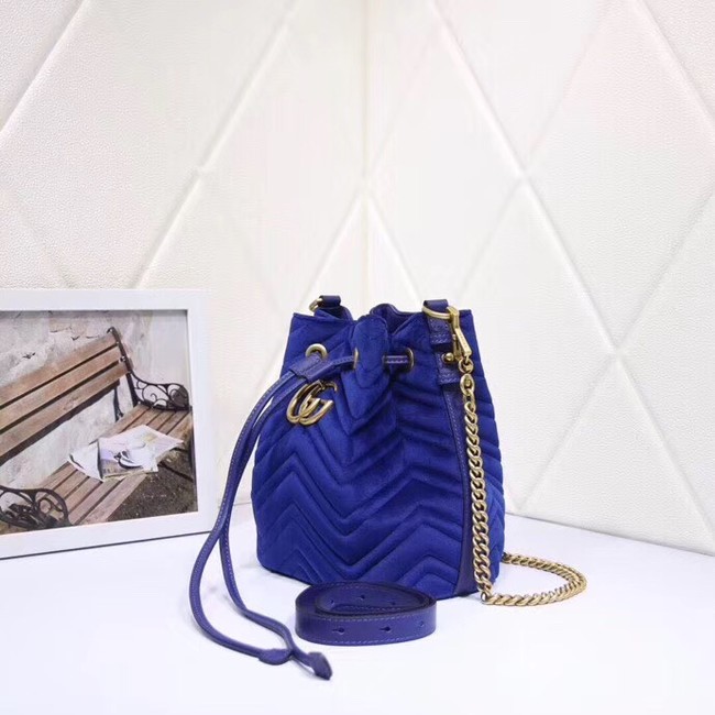 Gucci Ophidia GG bucket bag velvet 525081 blue