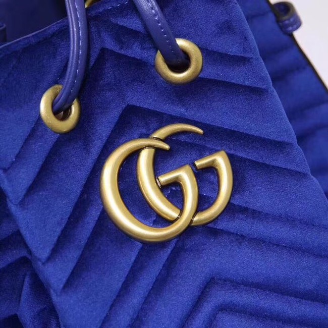 Gucci Ophidia GG bucket bag velvet 525081 blue