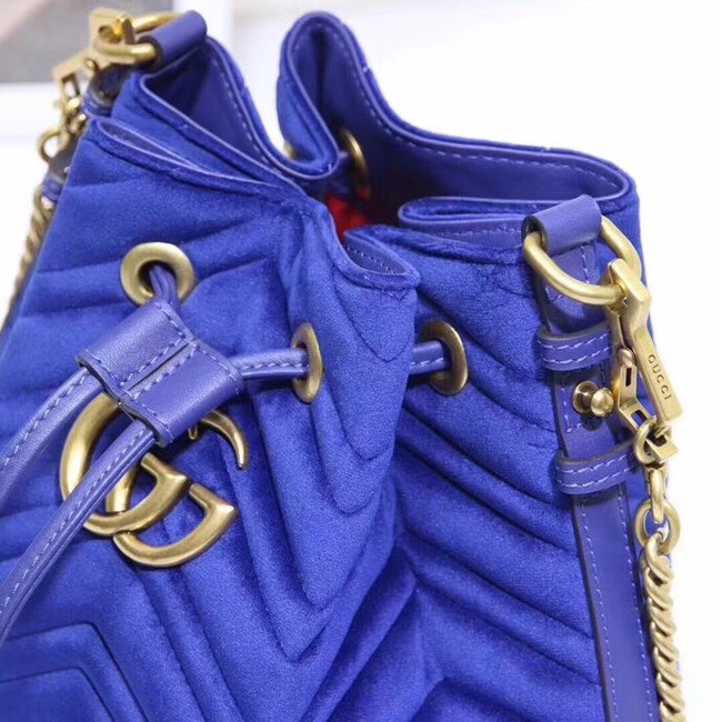 Gucci Ophidia GG bucket bag velvet 525081 blue