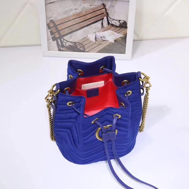 Gucci Ophidia GG bucket bag velvet 525081 blue