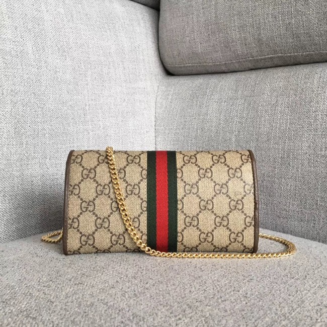 Gucci Ophidia GG chain wallet 546592 Brown