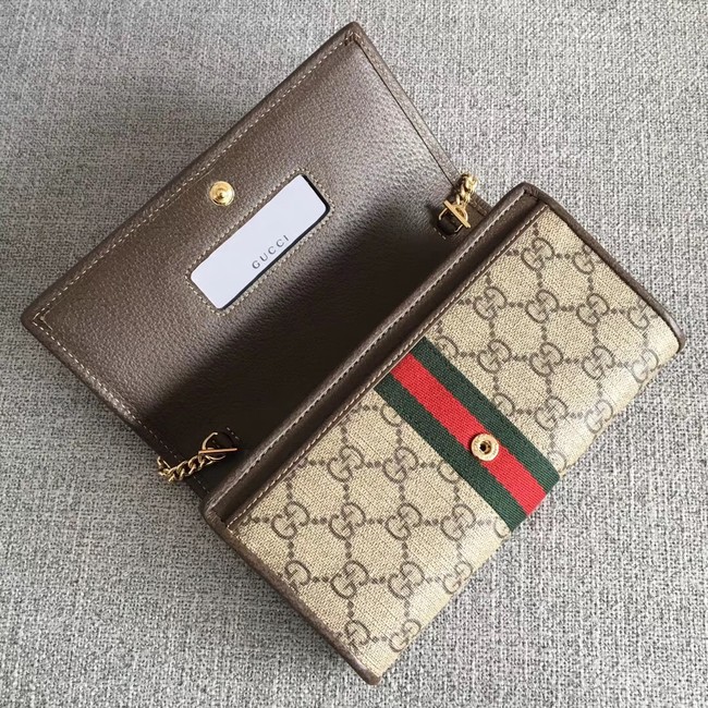 Gucci Ophidia GG chain wallet 546592 Brown