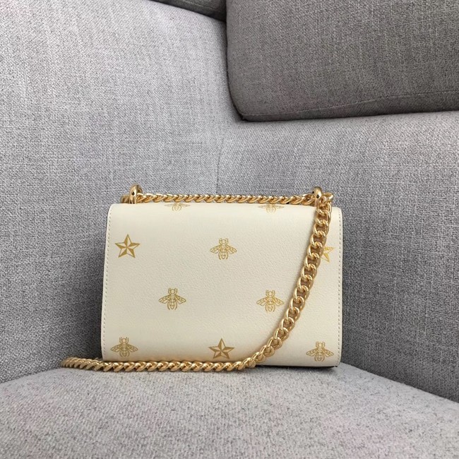 Gucci Padlock Bee Star small shoulder bag 432182 White