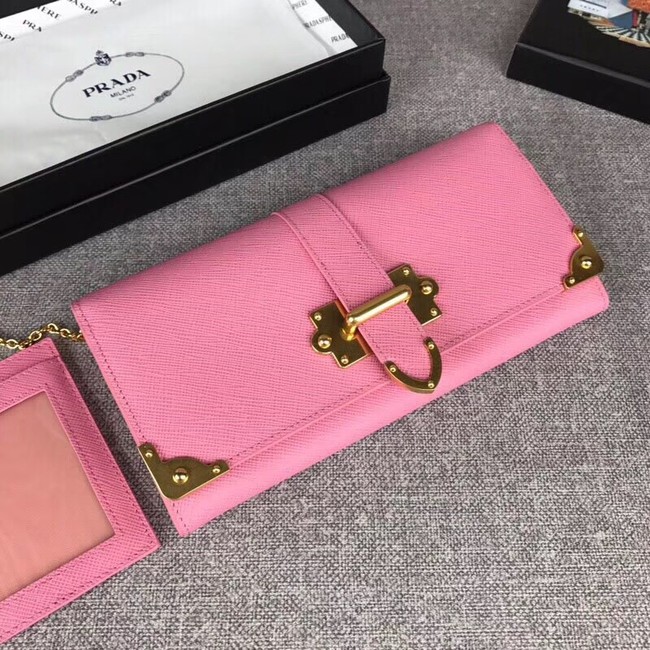 Prada Cahier Saffiano Leather Wallet Large 1MH132 pink