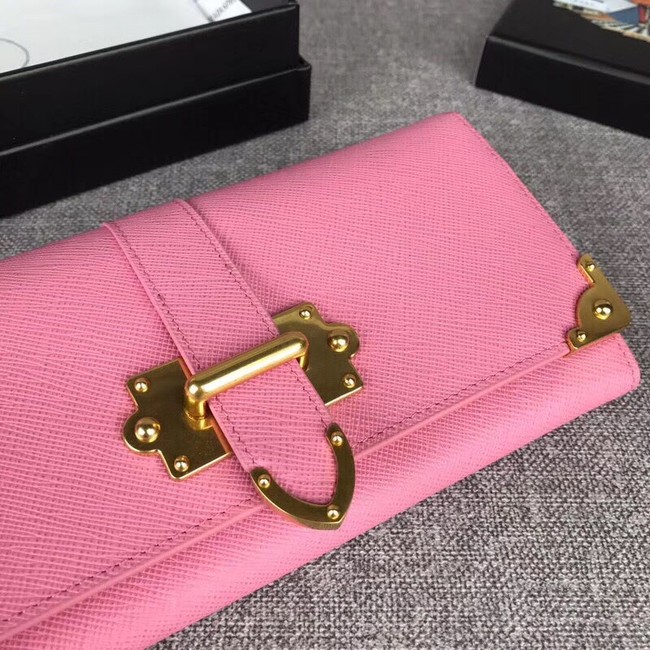 Prada Cahier Saffiano Leather Wallet Large 1MH132 pink