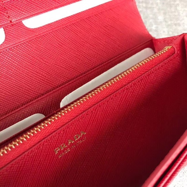 Prada Cahier Saffiano Leather Wallet Large 1MH132 red