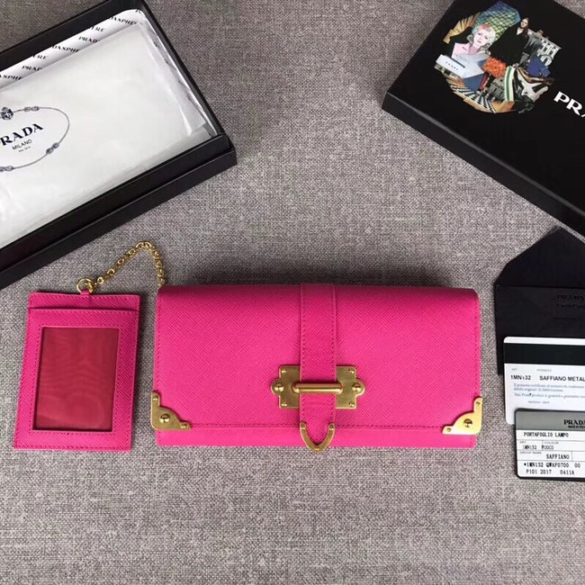 Prada Cahier Saffiano Leather Wallet Large 1MH132 rose