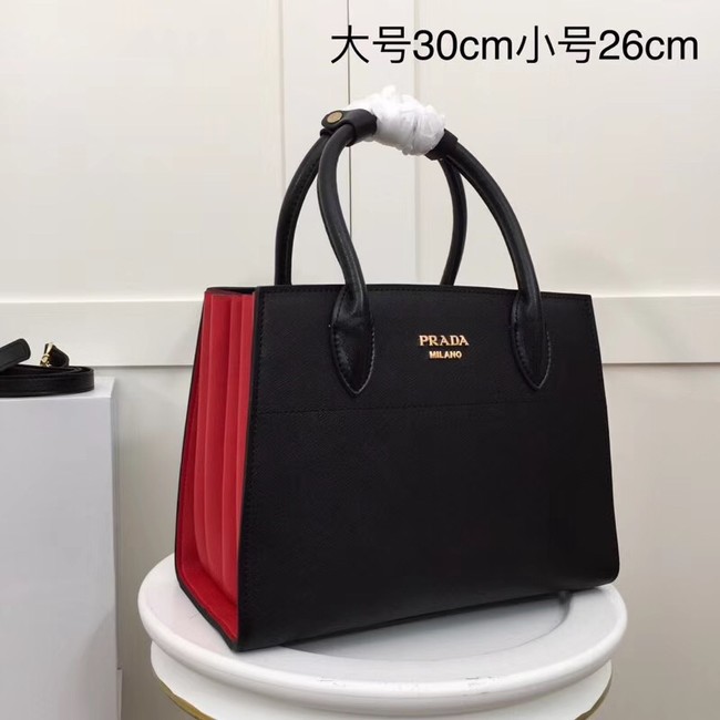 Prada Calf leather bag 1BA050 black&red