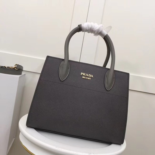 Prada Calf leather bag 1BA050 grey&white