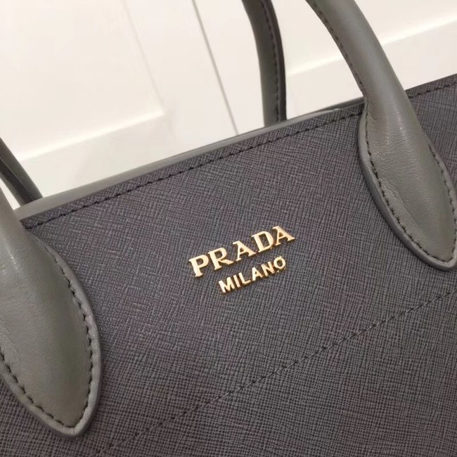 Prada Calf leather bag 1BA050 grey&white