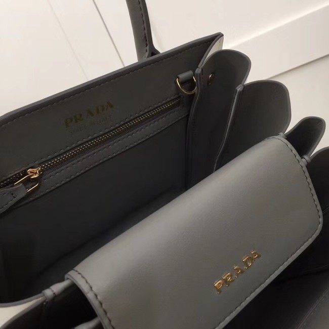 Prada Calf leather bag 1BA050 grey&white