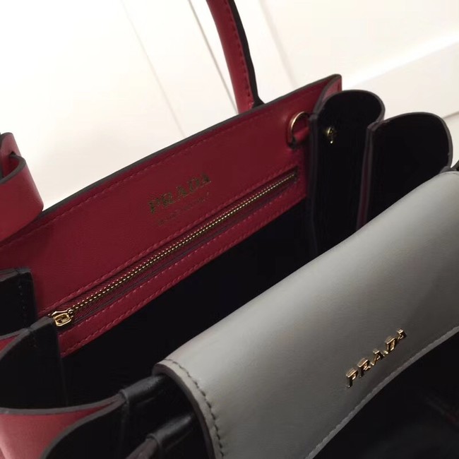 Prada Calf leather bag 1BA050 red&grey