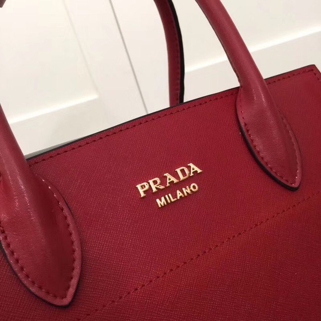 Prada Calf leather bag 1BA050 red&grey