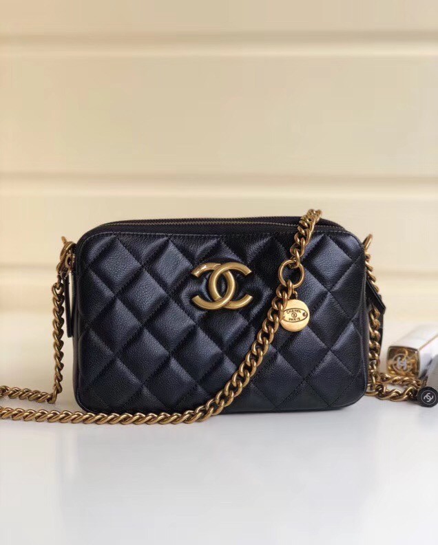 Chanel classic clutch with chain A94105 black