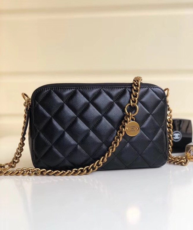 Chanel classic clutch with chain A94105 black