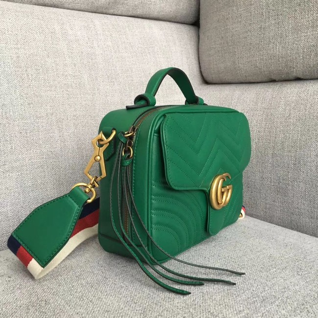 Gucci GG Marmont small shoulder bag 498100 green