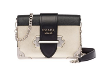 Prada Cahier calf leather bag 1BH018 gold