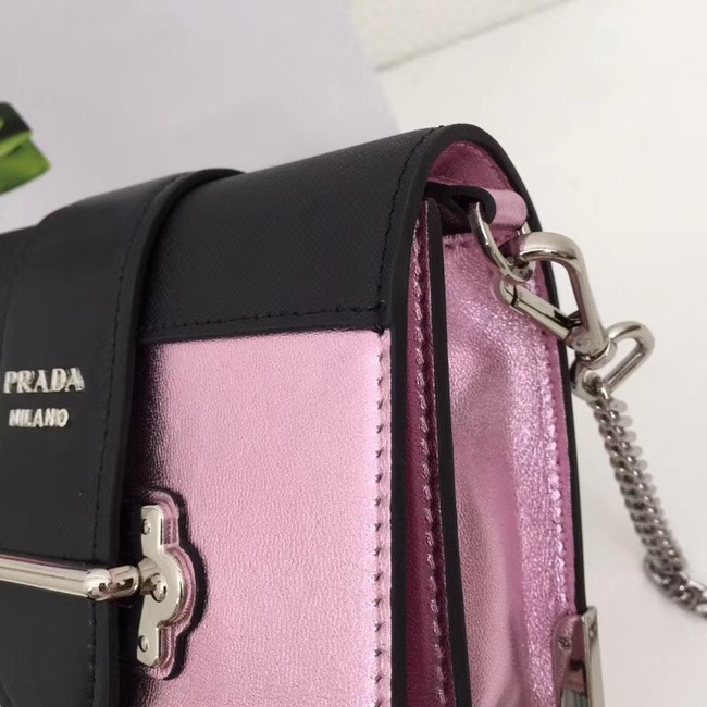Prada Cahier calf leather bag 1BH018 pink