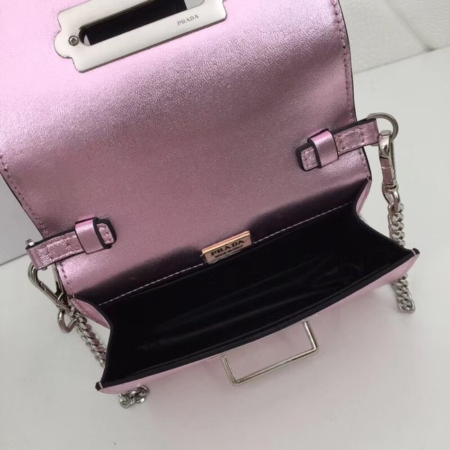 Prada Cahier calf leather bag 1BH018 pink
