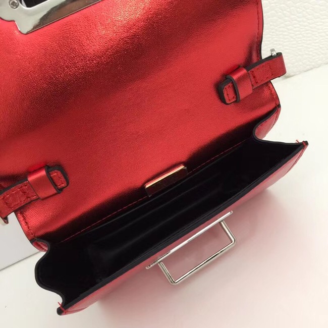 Prada Cahier calf leather bag 1BH018 red