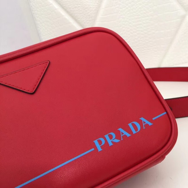 Prada Leather shoulder bag 1BH093 red