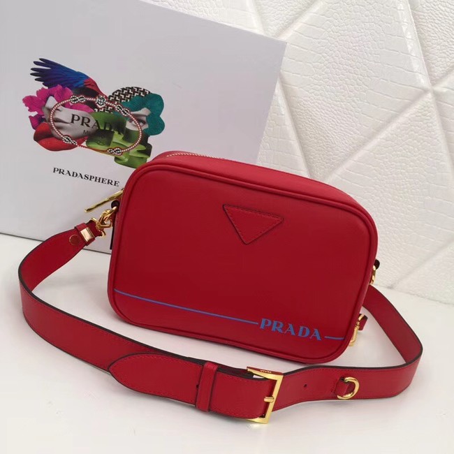 Prada Leather shoulder bag 1BH093 red