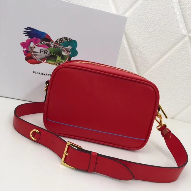 Prada Leather shoulder bag 1BH093 red