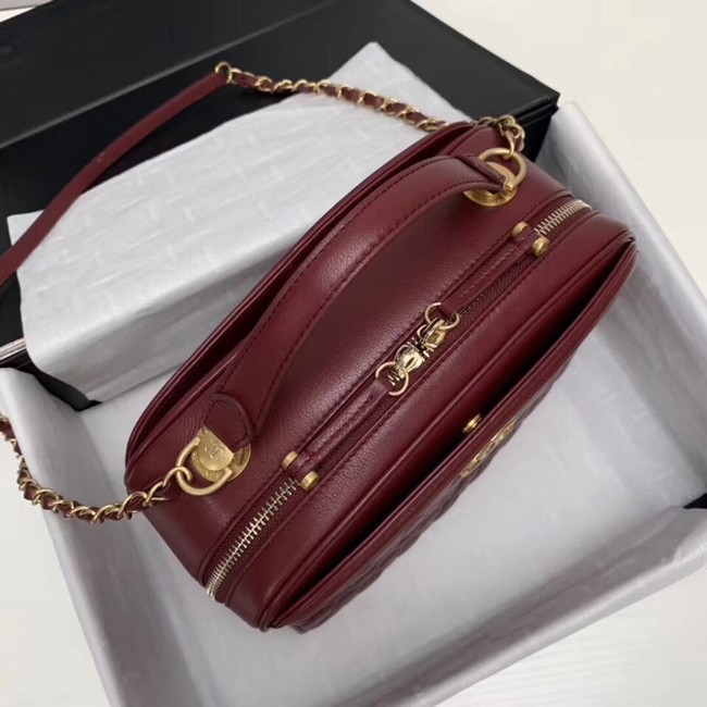 Chanel vanity case Calfskin & Gold-Tone Metal A57906 Burgundy