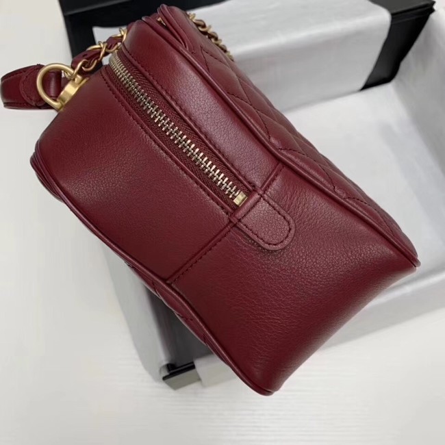 Chanel vanity case Calfskin & Gold-Tone Metal A57906 Burgundy