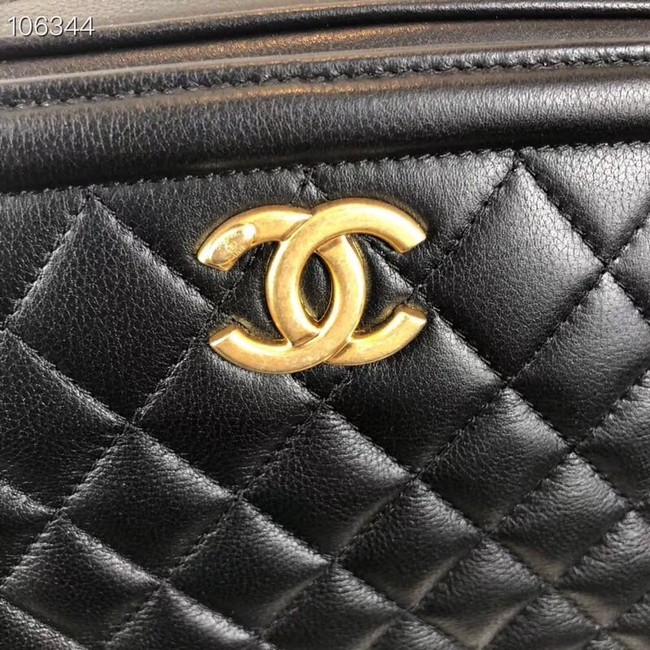 Chanel vanity case Calfskin & Gold-Tone Metal A57906 black