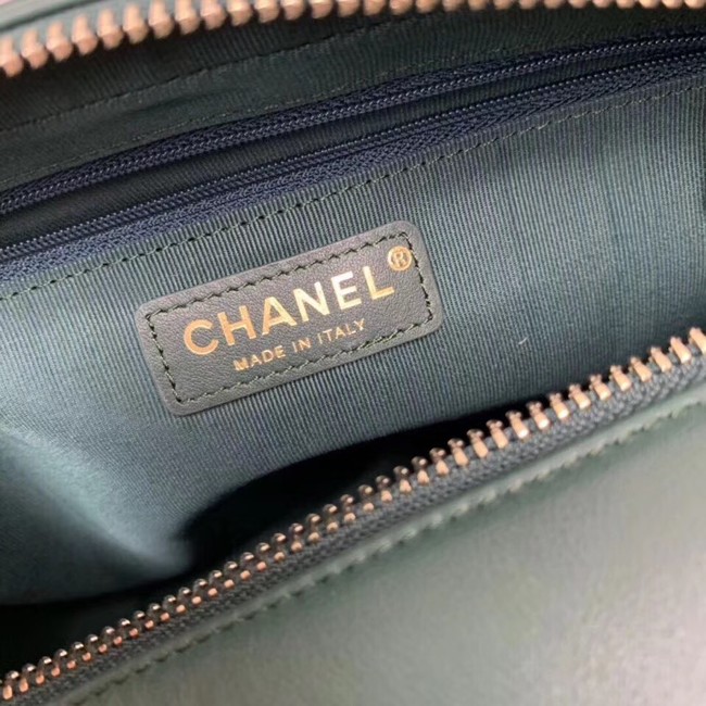 Chanel vanity case Calfskin & Gold-Tone Metal A57906 green