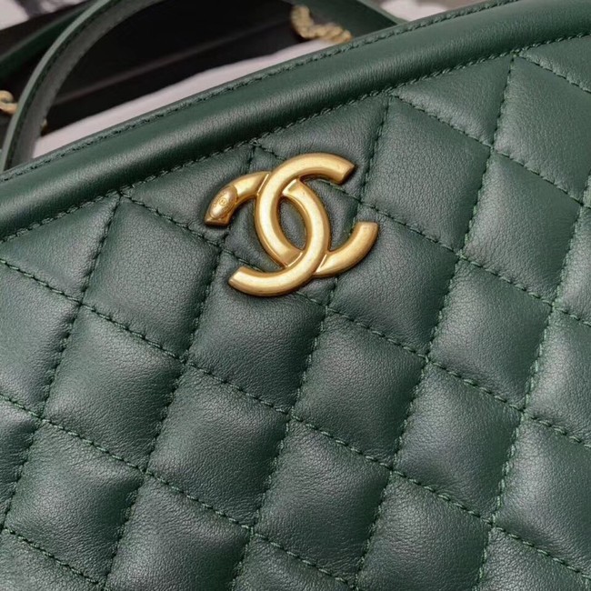 Chanel vanity case Calfskin & Gold-Tone Metal A57906 green