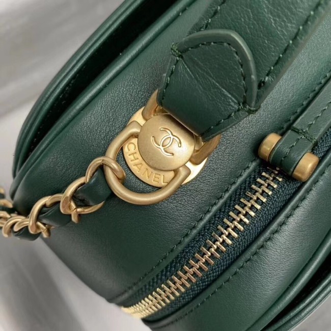 Chanel vanity case Calfskin & Gold-Tone Metal A57906 green