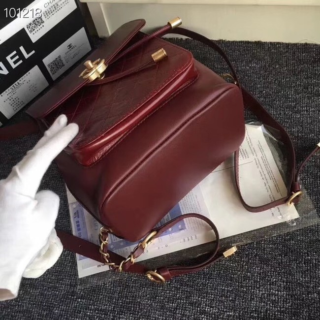 Chanel backpack Grained Calfskin Calfskin & Gold-Tone Metal A57570 Burgundy