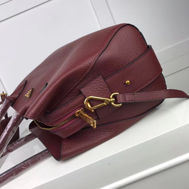 Prada Calf leather bag 1127 Burgundy