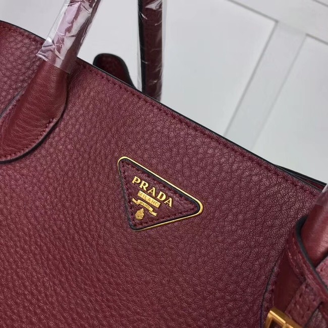 Prada Calf leather bag 1127 Burgundy