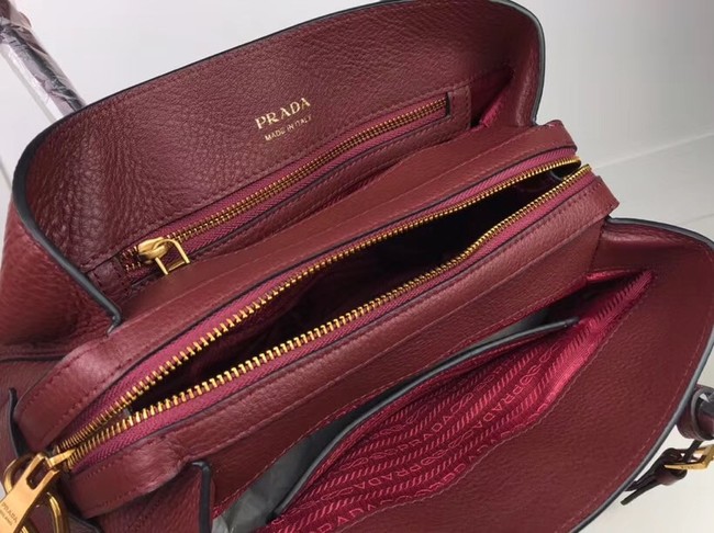 Prada Calf leather bag 1127 Burgundy