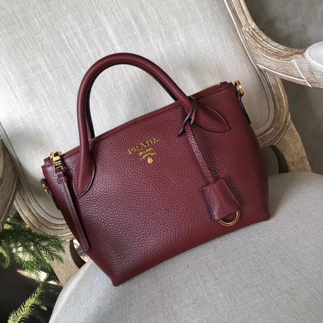 Prada Calf leather bag 1BH111 Burgundy