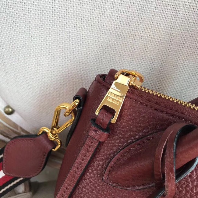 Prada Calf leather bag 1BH111 Burgundy