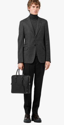 Prada Crocodile Leather Briefcase 2VE368 black