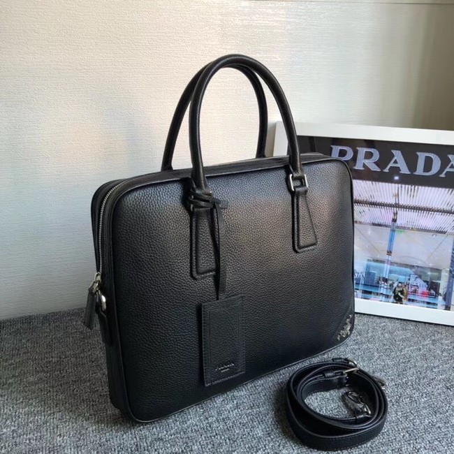 Prada Leather Briefcase 2VE368 black