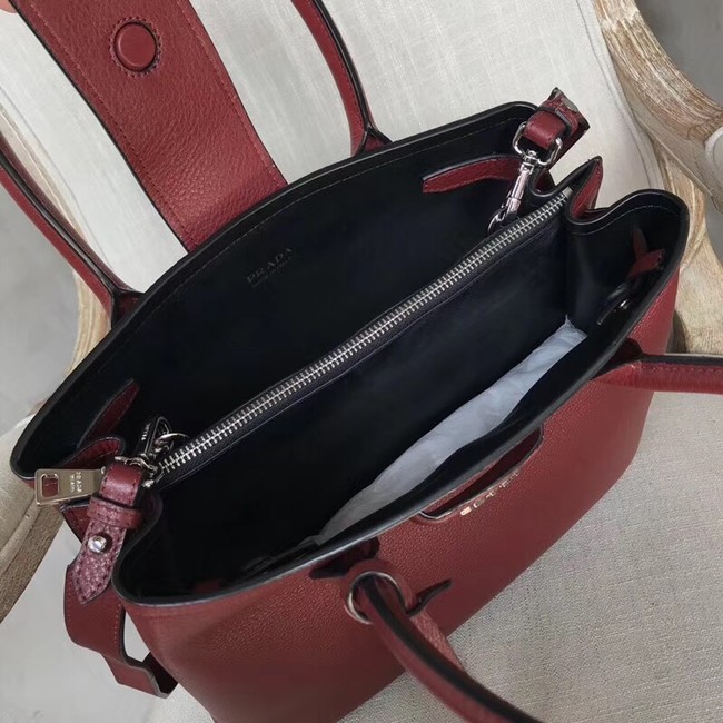 Prada Leather handbag 1BG148 Burgundy