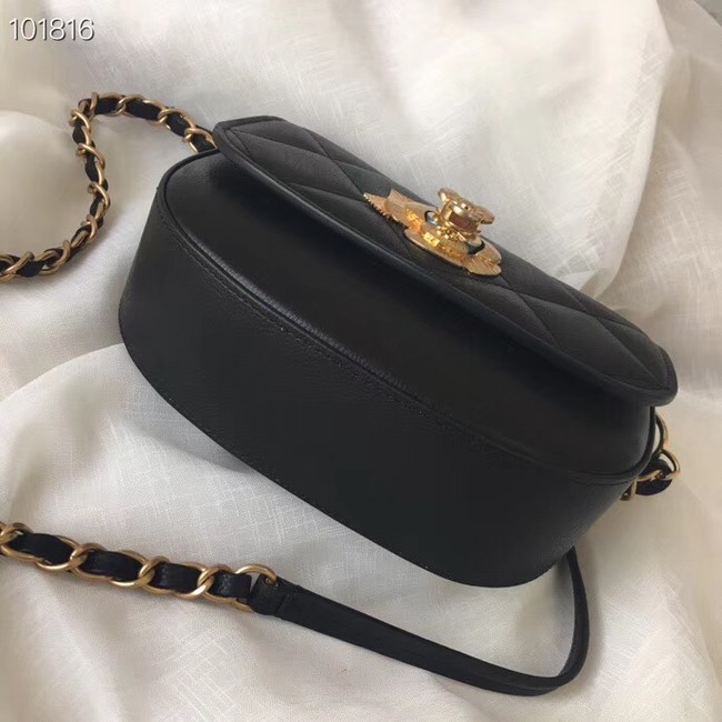 Chanel Lambskin & Gold-Tone Metal bag A57910 black