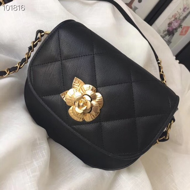 Chanel Lambskin & Gold-Tone Metal bag A57910 black