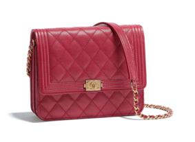 Boy chanel clutch with chain A84433 red