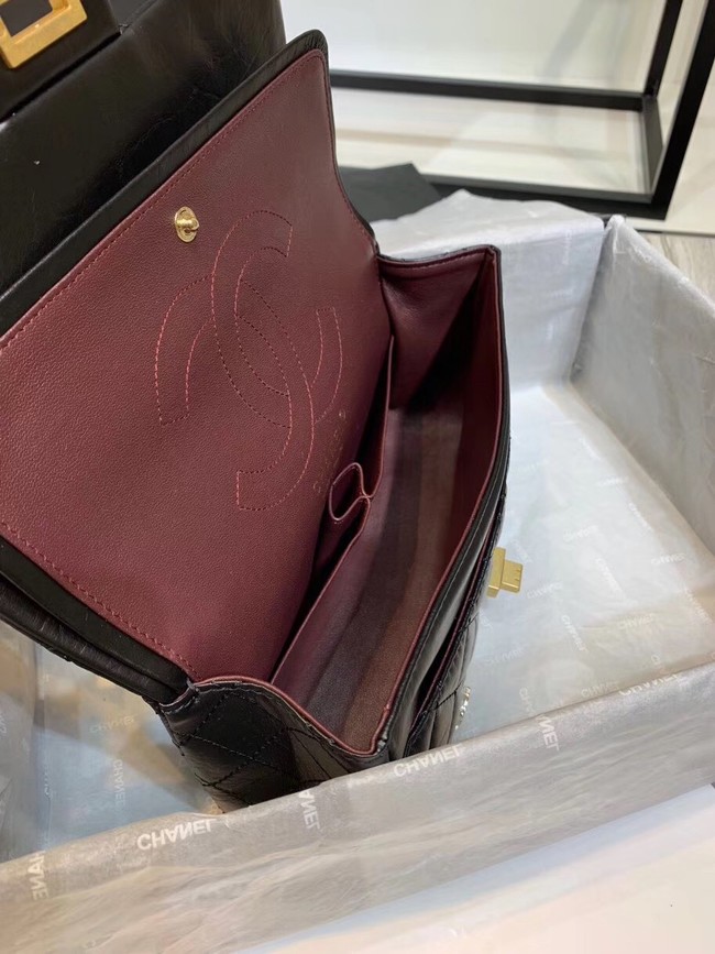 Chanel 2.55 handbag Aged Calfskin, Charms & Gold-Tone Metal A37586 black