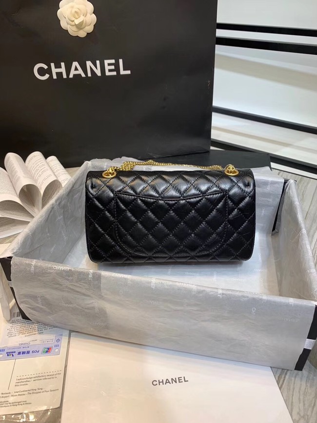 Chanel 2.55 handbag Aged Calfskin, Charms & Gold-Tone Metal A37586 black
